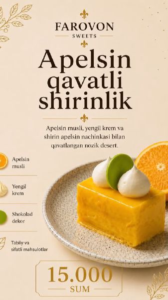 Apelsin qavatli shirinlik